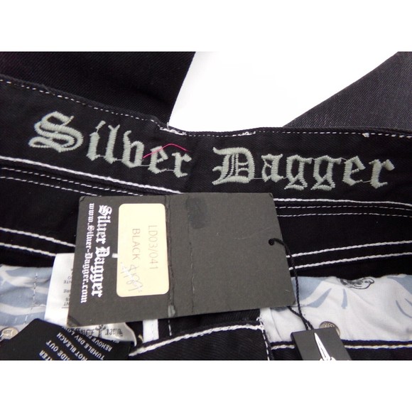 Women's Silver Dagger black distressed straight leg jeans Size 30X33 90's retro - Picture 6 of 12